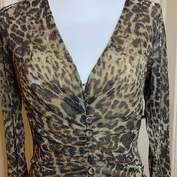 Scripted Cheetah Sparkly Body Suit - Picture 2 of 8